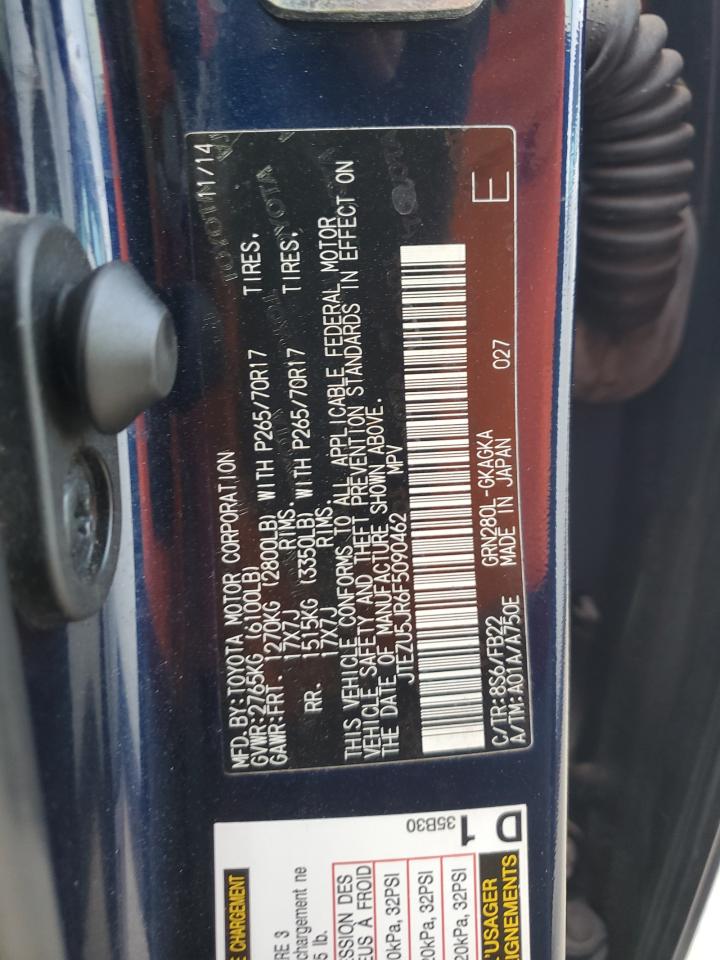 2015 Toyota 4Runner Sr5 VIN: JTEZU5JR6F5090462 Lot: 49339985