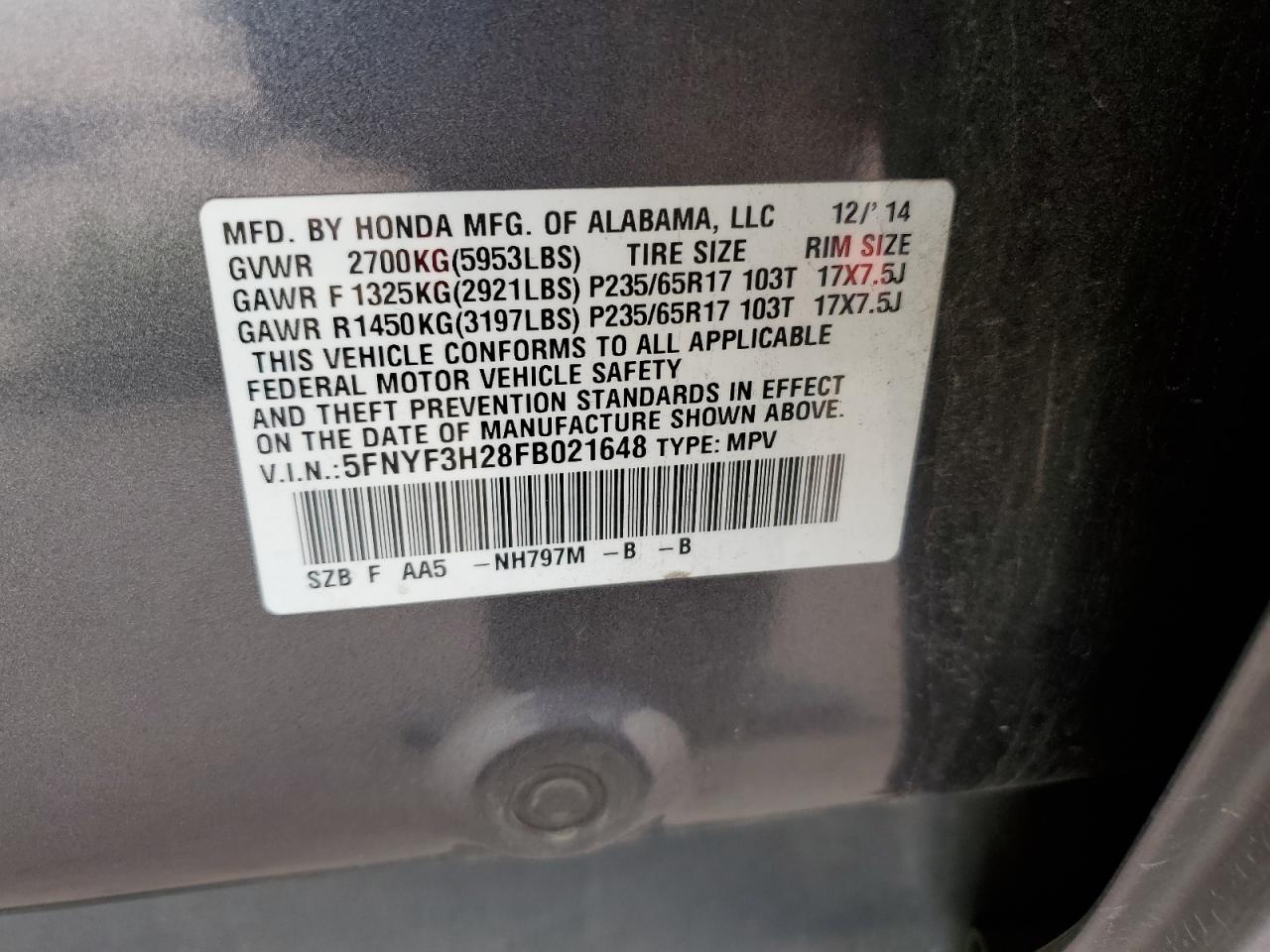 2015 Honda Pilot - Image 14