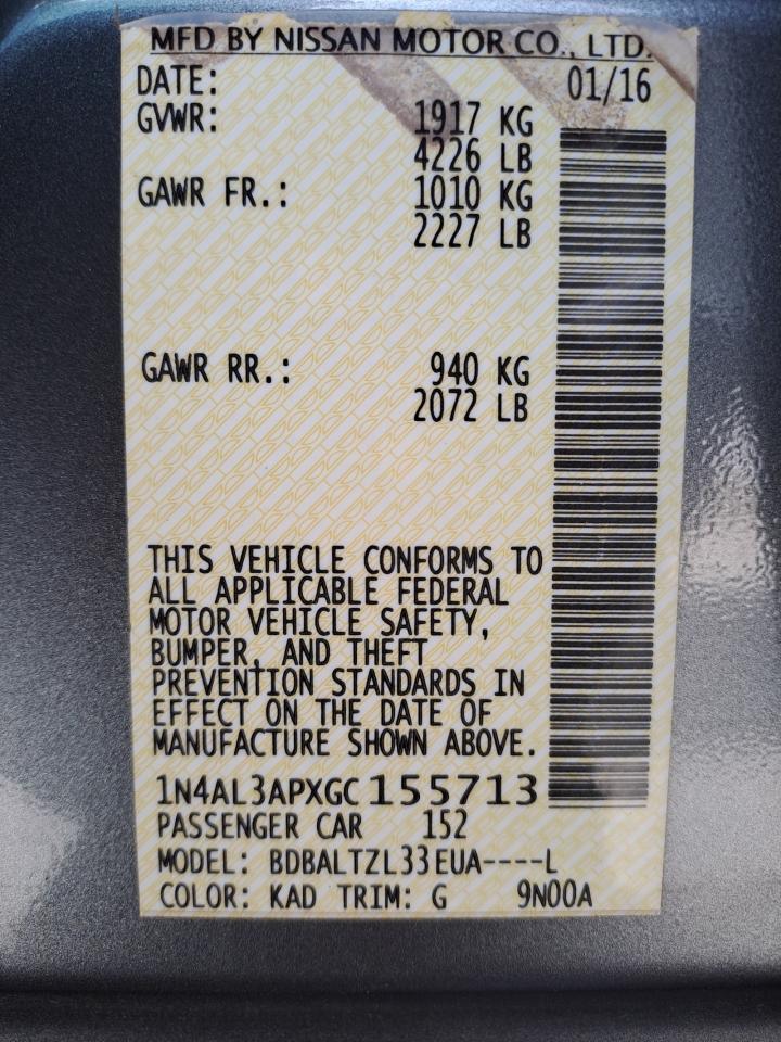 1N4AL3APXGC155713 - 2016 Nissan ALTIMA - #48835575