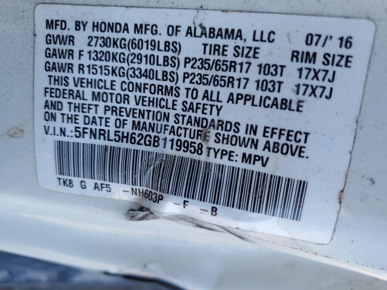 2016 Honda Odyssey - Image 13