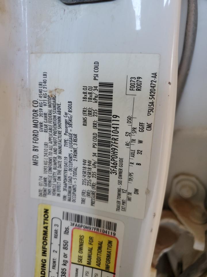 2015 Ford Fusion Se VIN: 3FA6P0H97FR104119 Lot: 49238345