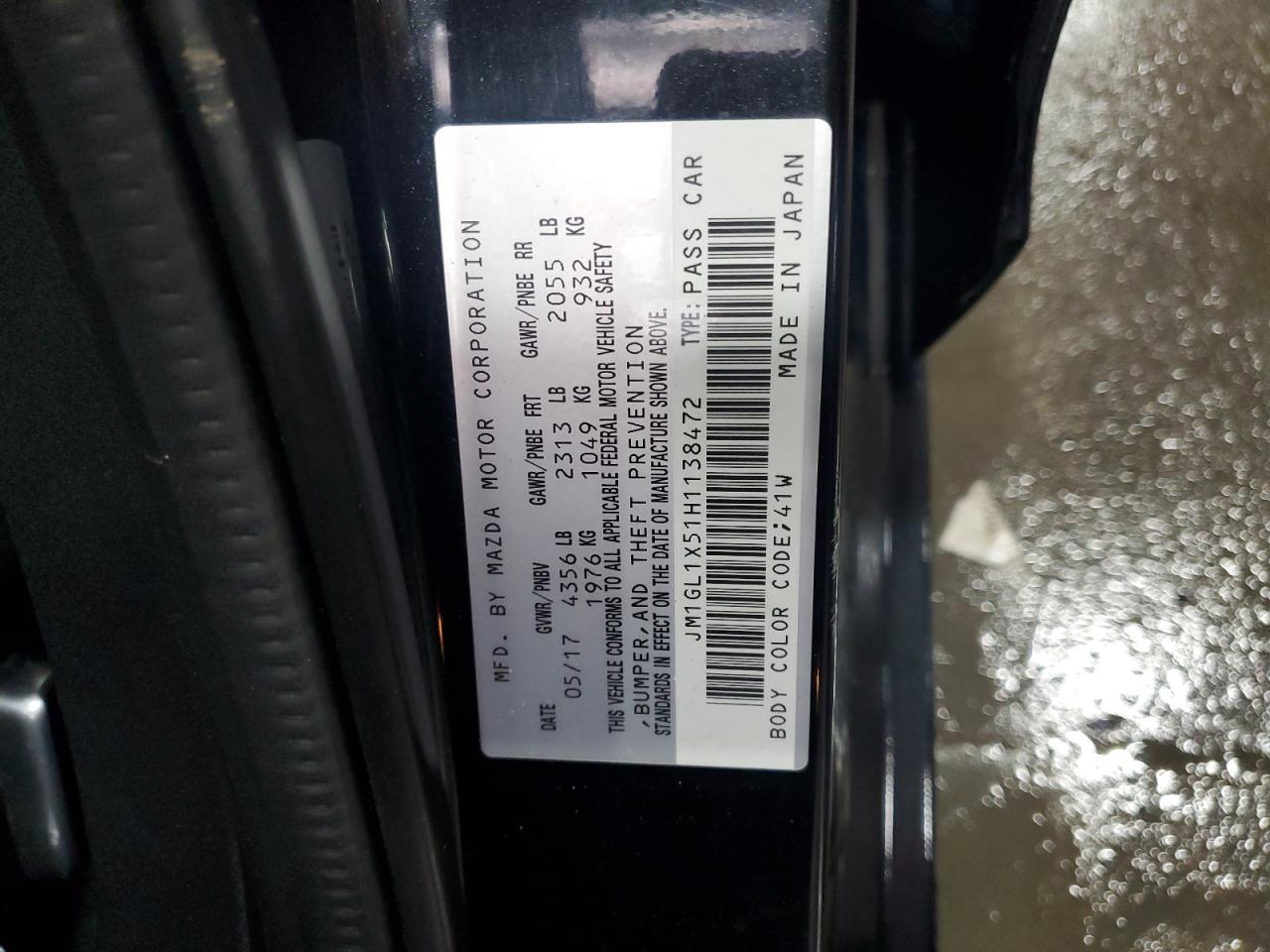 2017 Mazda 6 Grand Touring VIN: JM1GL1X51H1138472 Lot: 47835135