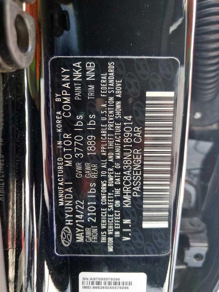 2022 Hyundai Venue Sel VIN: KMHRC8A38NU189014 Lot: 50987515