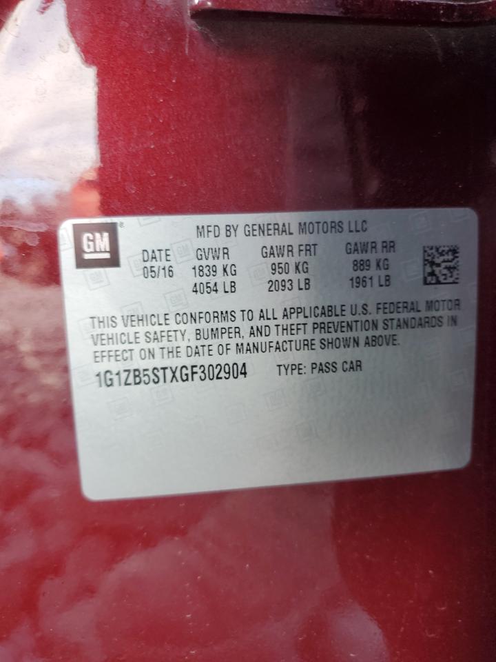 1G1ZB5STXGF302904 CHEVROLET MALIBU 2016