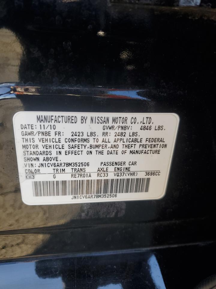 2011 Infiniti G37 VIN: JN1CV6AR7BM352506 Lot: 49170425