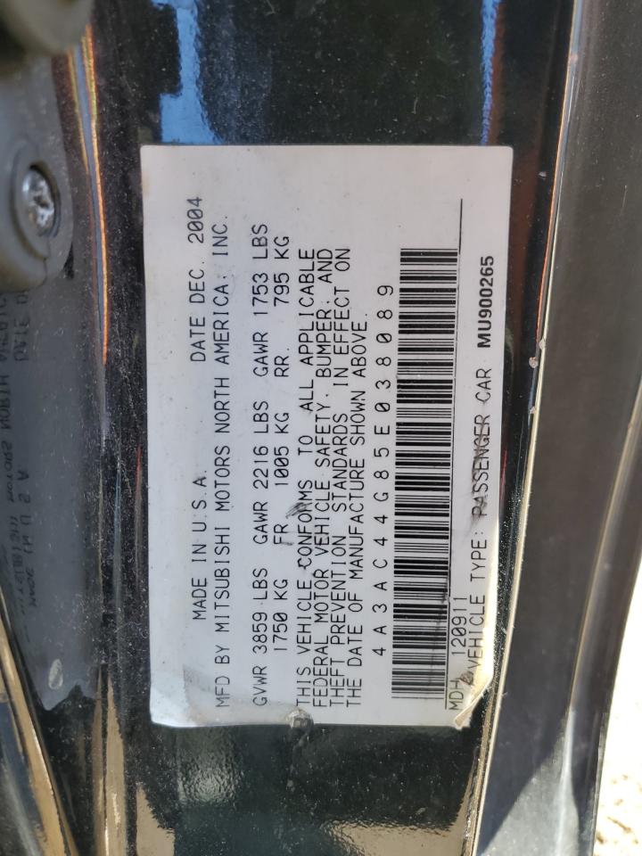 2005 Mitsubishi Eclipse Gs VIN: 4A3AC44G85E038089 Lot: 48198365