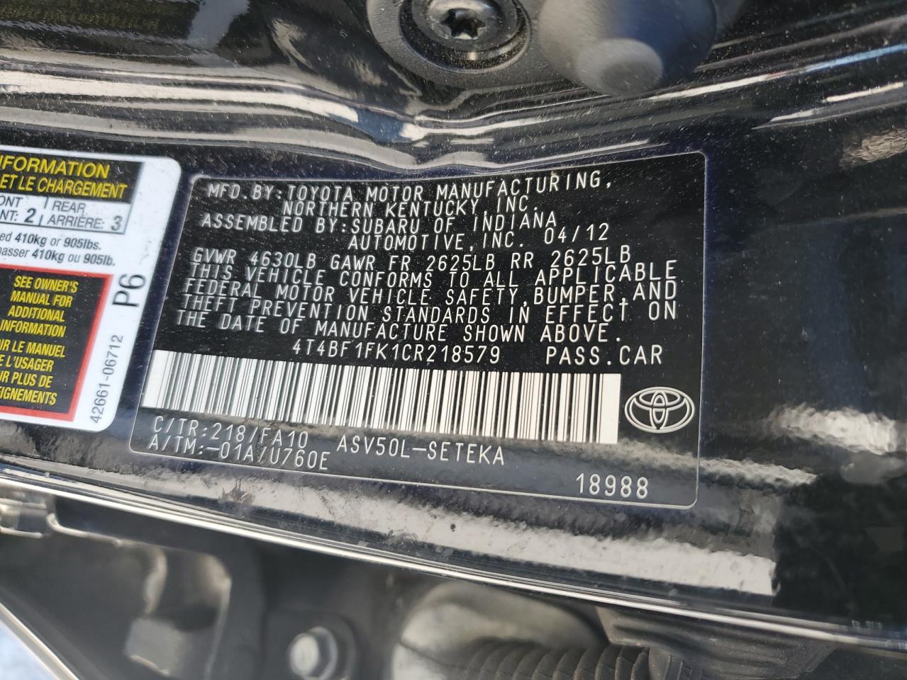 2012 Toyota Camry - Image 15