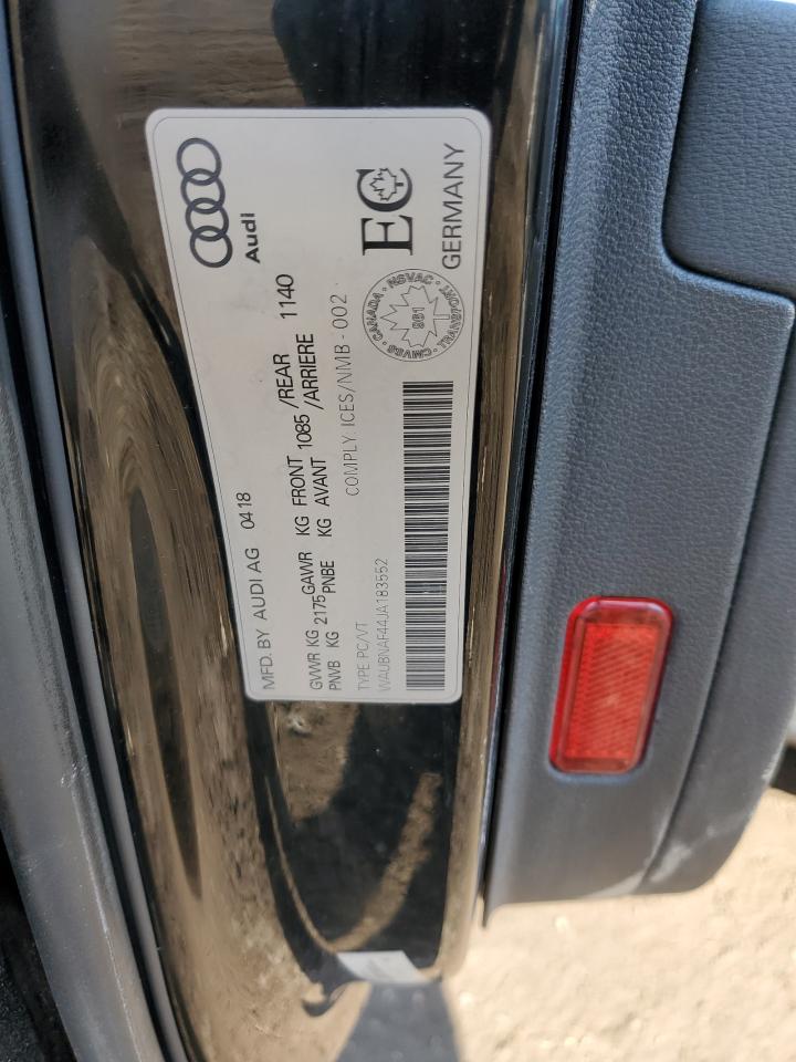 2018 Audi A4 Progressiv VIN: WAUBNAF44JA183552 Lot: 63555615