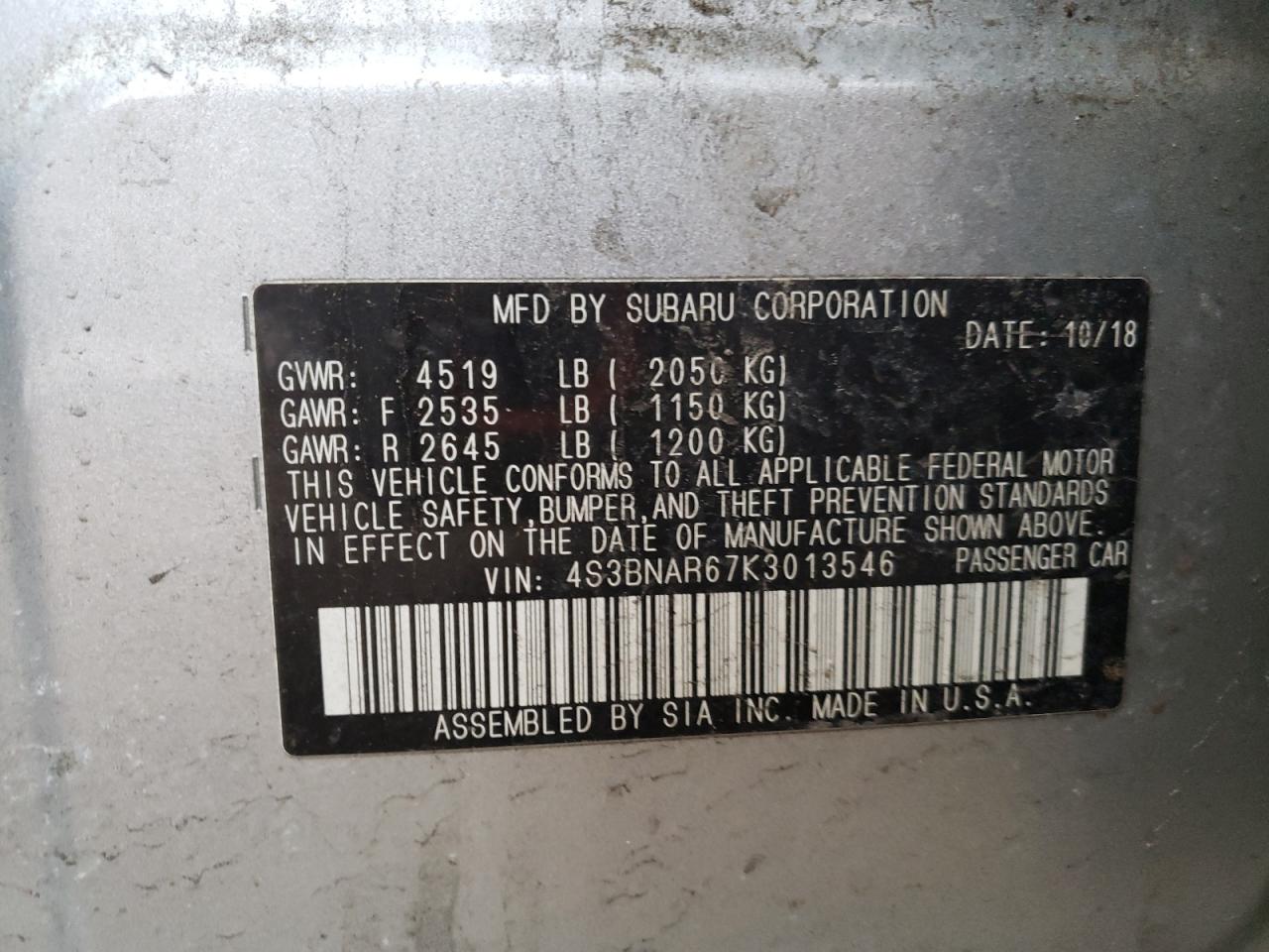 2019 Subaru Legacy - Image 12