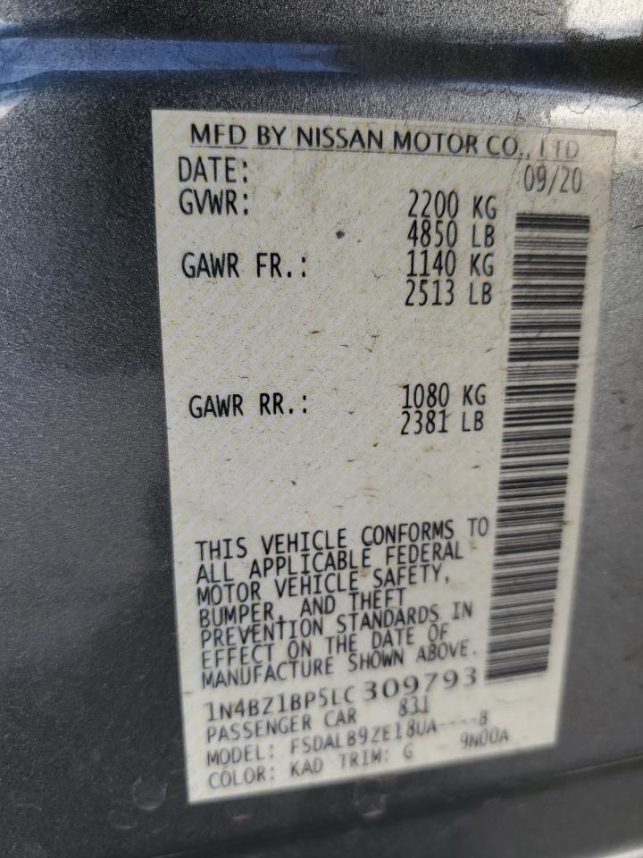 2020 Nissan Leaf S Plus VIN: 1N4BZ1BP5LC309793 Lot: 49091735
