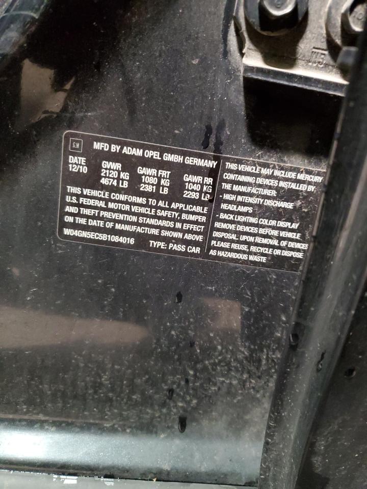 2011 Buick Regal Cxl VIN: W04GN5EC5B1084016 Lot: 49895065