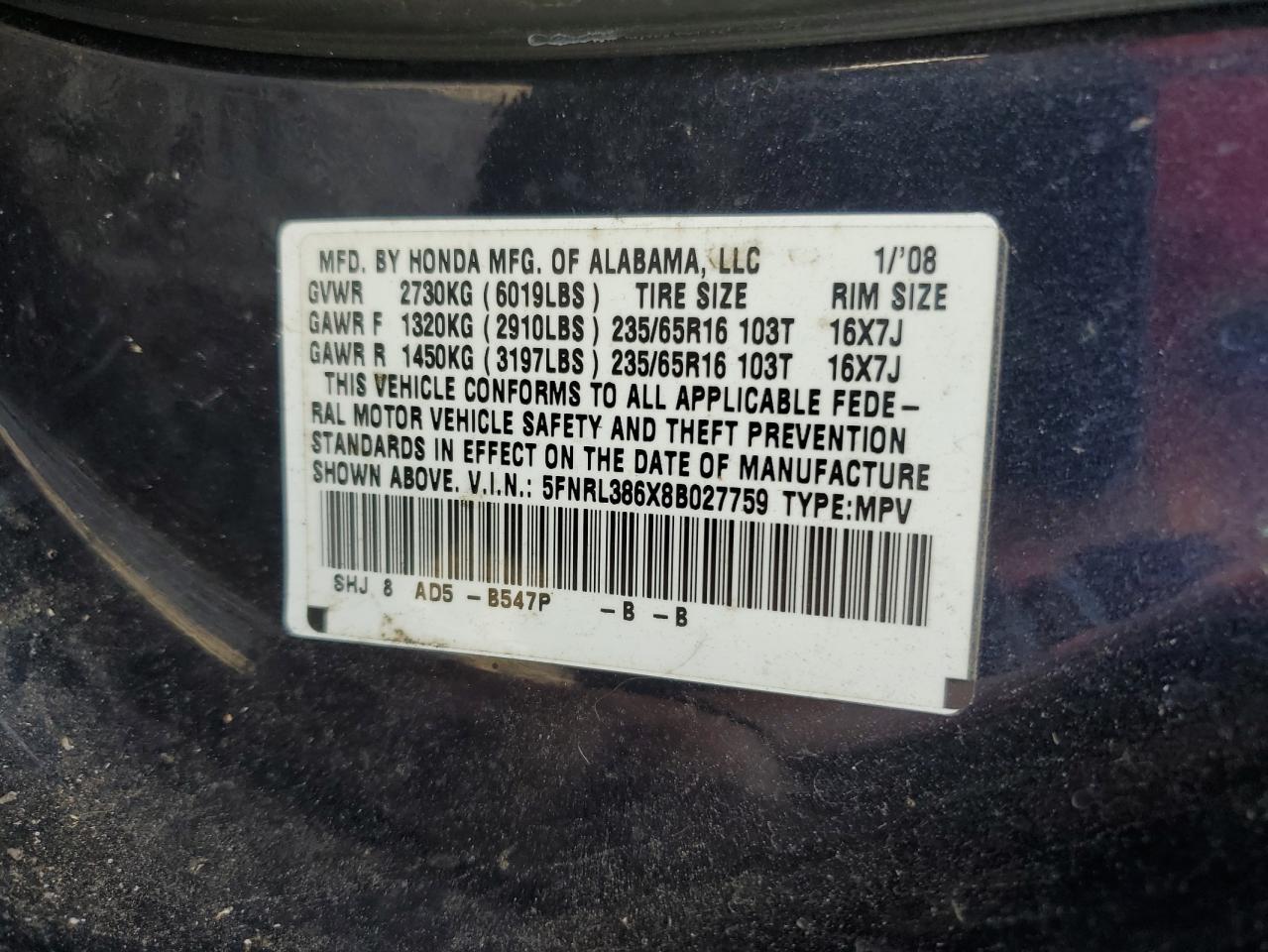 2008 Honda Odyssey - Image 13