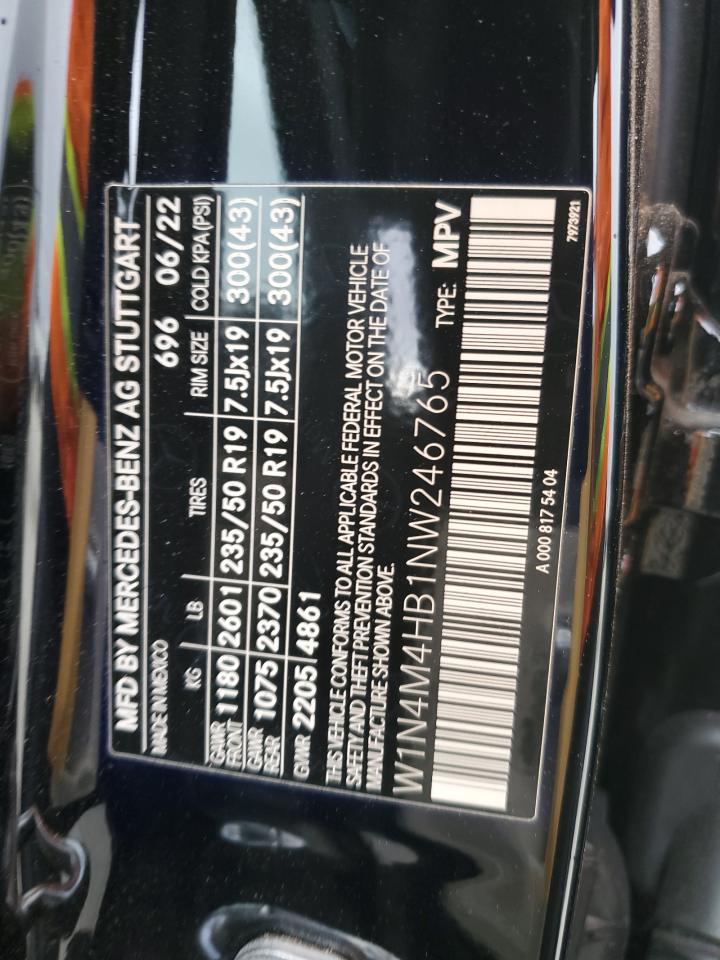 2022 Mercedes-Benz Glb 250 4Matic VIN: W1N4M4HB1NW246765 Lot: 47304495