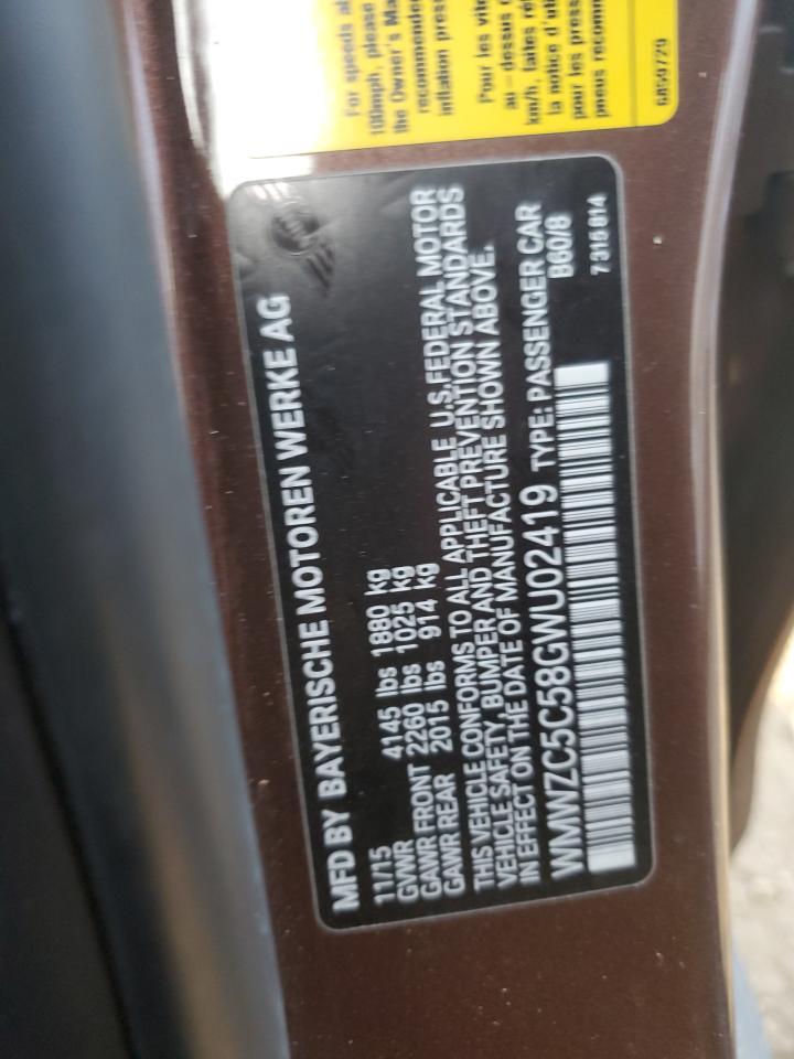2016 Mini Cooper S Countryman VIN: WMWZC5C58GWU02419 Lot: 48174685
