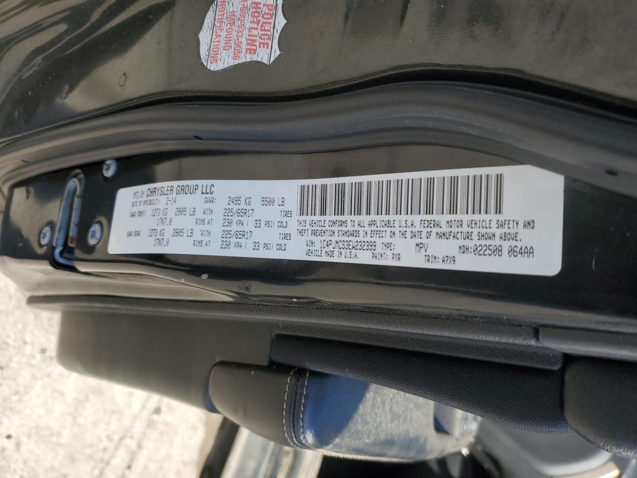 2014 Jeep Cherokee Latitude VIN: 1C4PJMCS3EW232399 Lot: 49805215