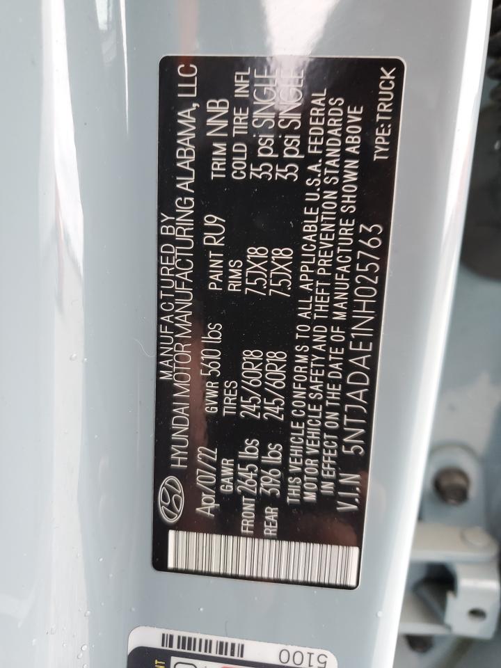 2022 Hyundai Santa Cruz Se VIN: 5NTJADAE1NH025763 Lot: 50100115