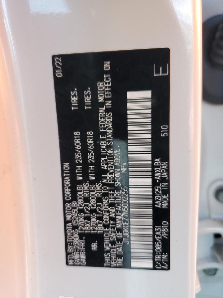 2022 Lexus Nx 350H VIN: JTJGKCEZ7N5002255 Lot: 51118855