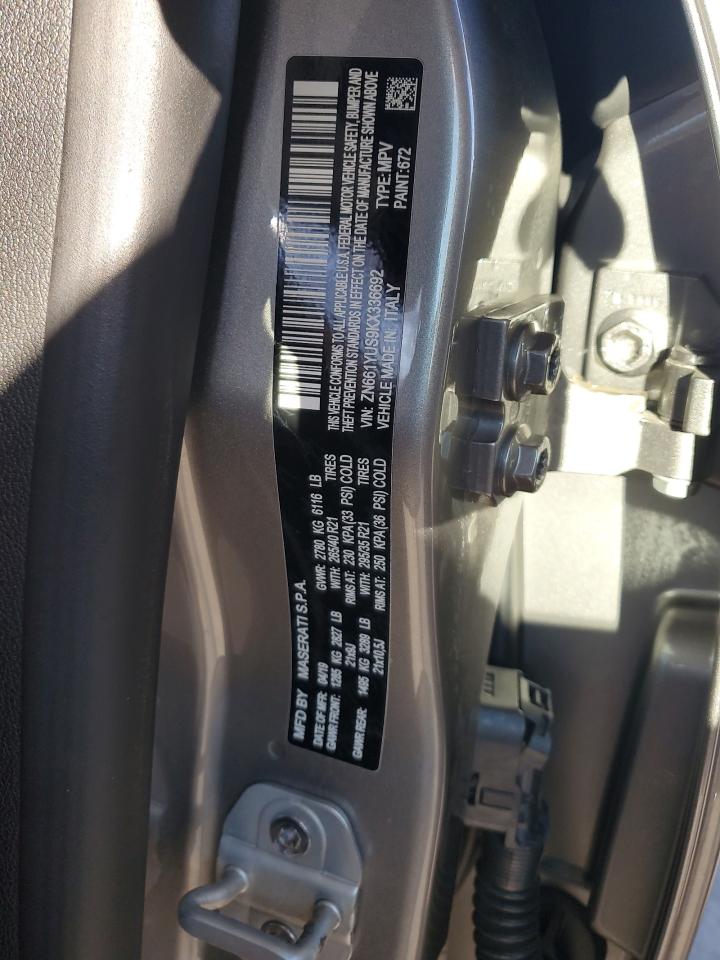 2019 Maserati Levante S Sport VIN: ZN661YUS9KX336692 Lot: 47028865