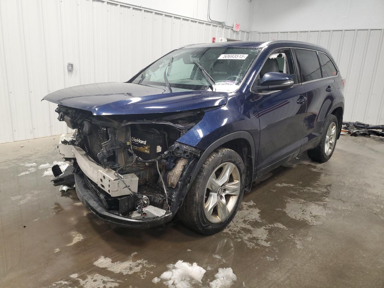 2016 Toyota Highlander Limited en Venta en Windham, ME - Front End
