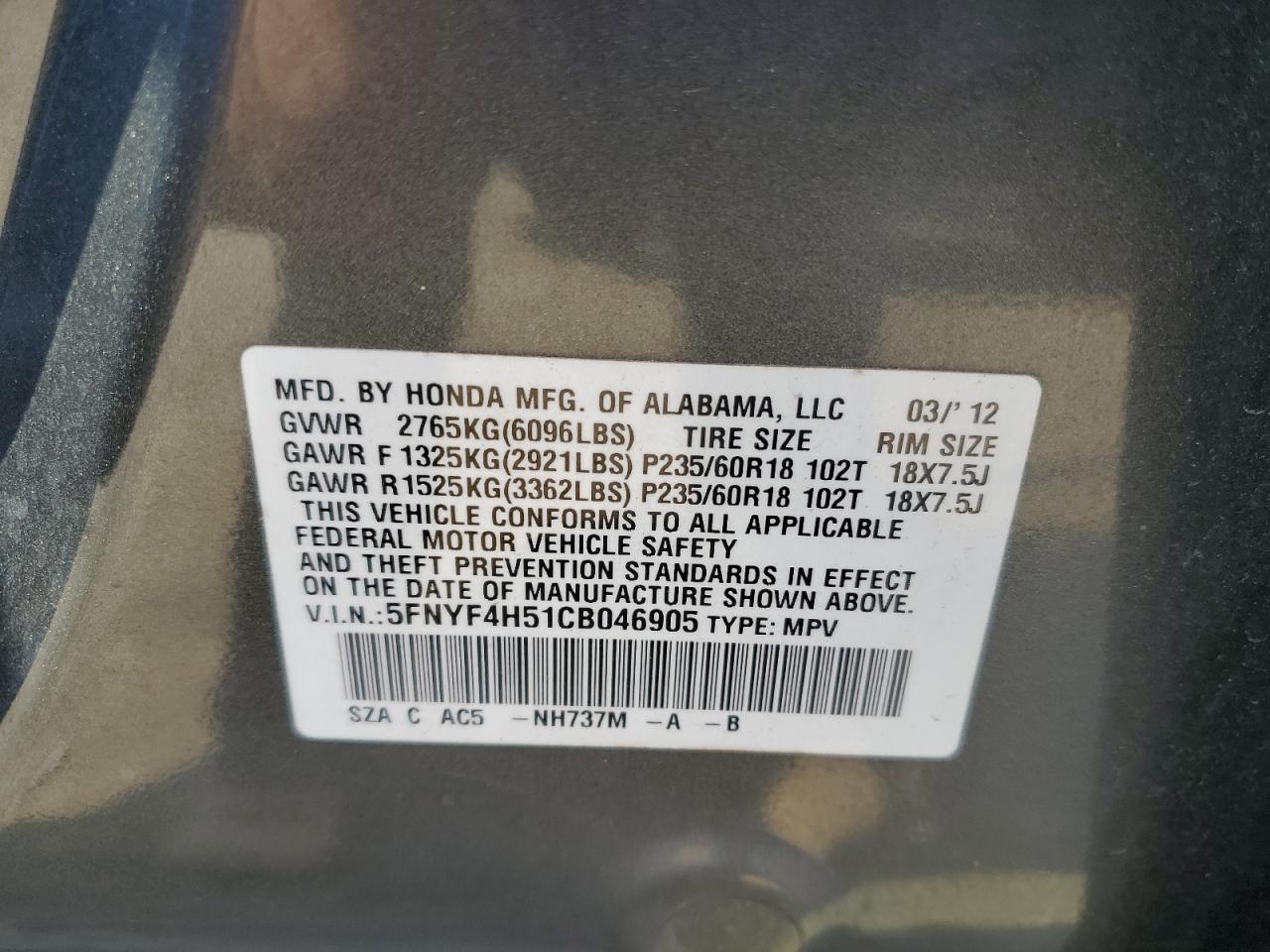 2012 Honda Pilot - Image 14