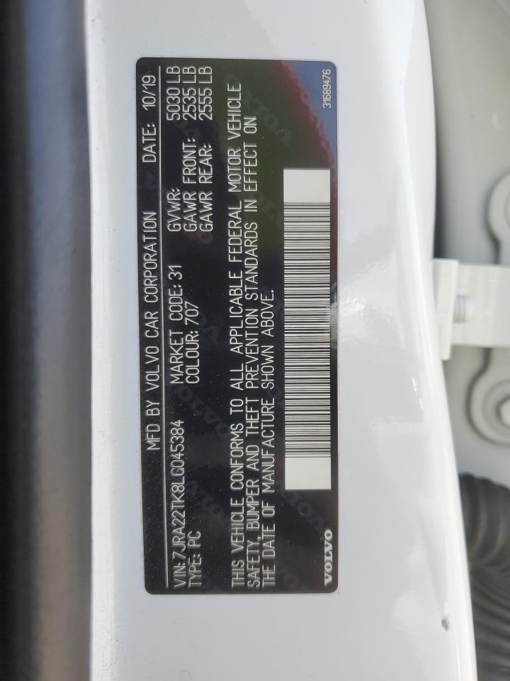 2020 Volvo S60 T6 Momentum VIN: 7JRA22TK8LG045384 Lot: 49281875