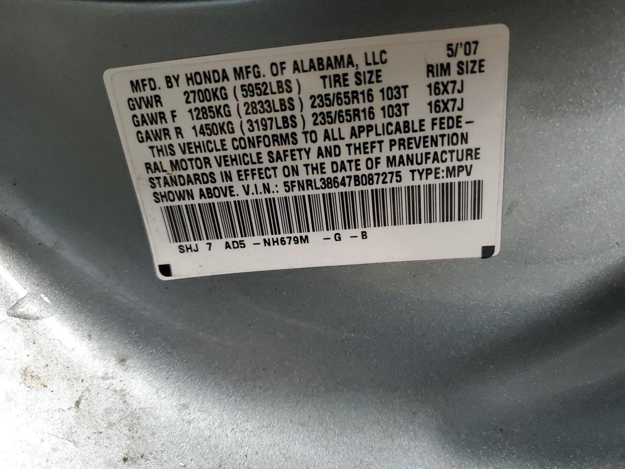 2007 Honda Odyssey - Image 13