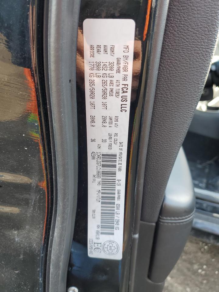 2020 Dodge Durango Gt VIN: 1C4RDJDG7LC106683 Lot: 47241315