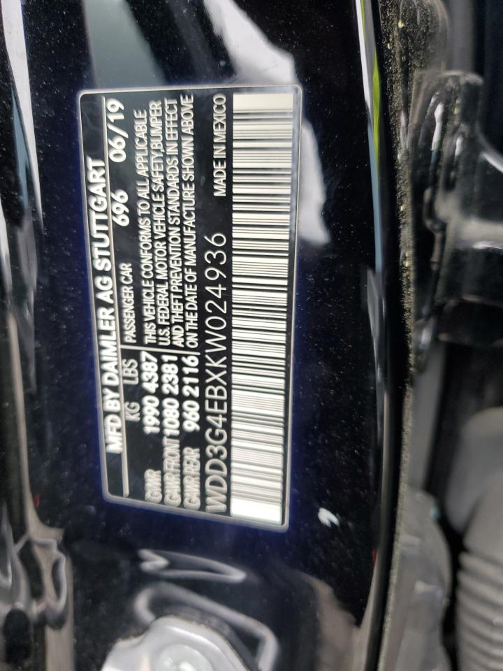 2019 Mercedes-Benz A 220 VIN: WDD3G4EBXKW024936 Lot: 49653545