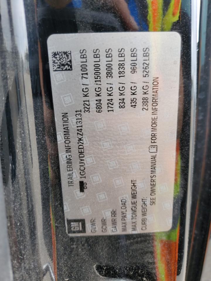 2019 Chevrolet Silverado K1500 Lt VIN: 1GCUYDED2KZ413131 Lot: 50256735