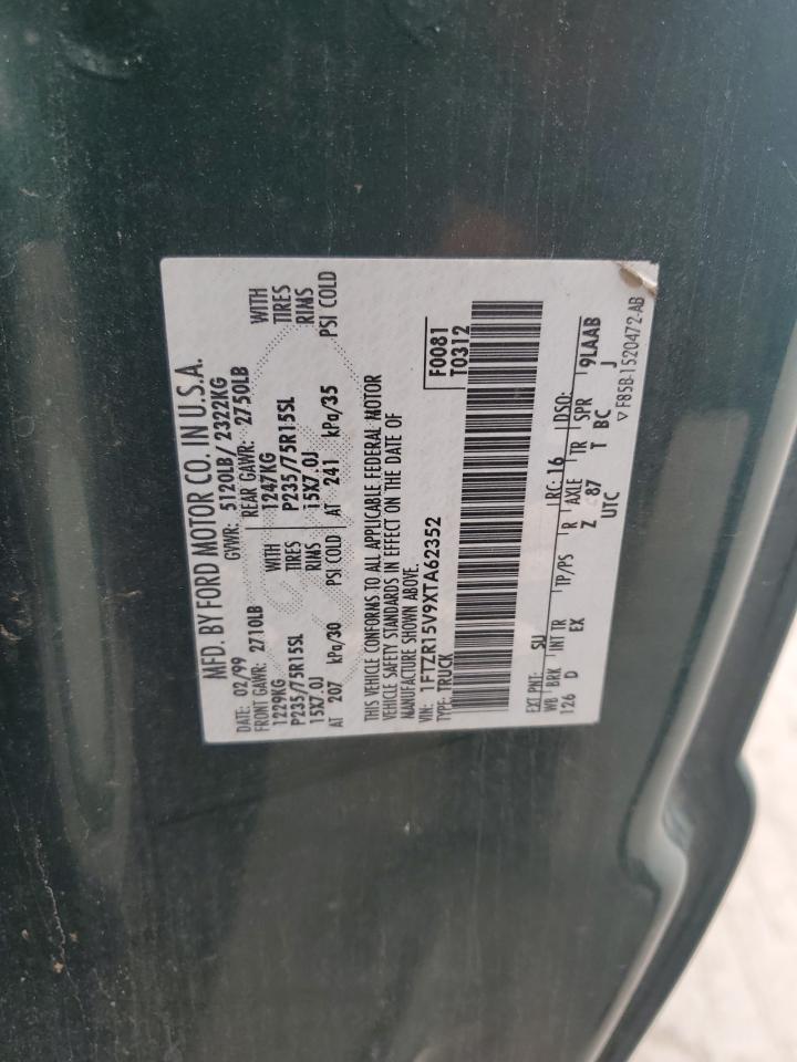 1999 Ford Ranger Super Cab VIN: 1FTZR15V9XTA62352 Lot: 51093495