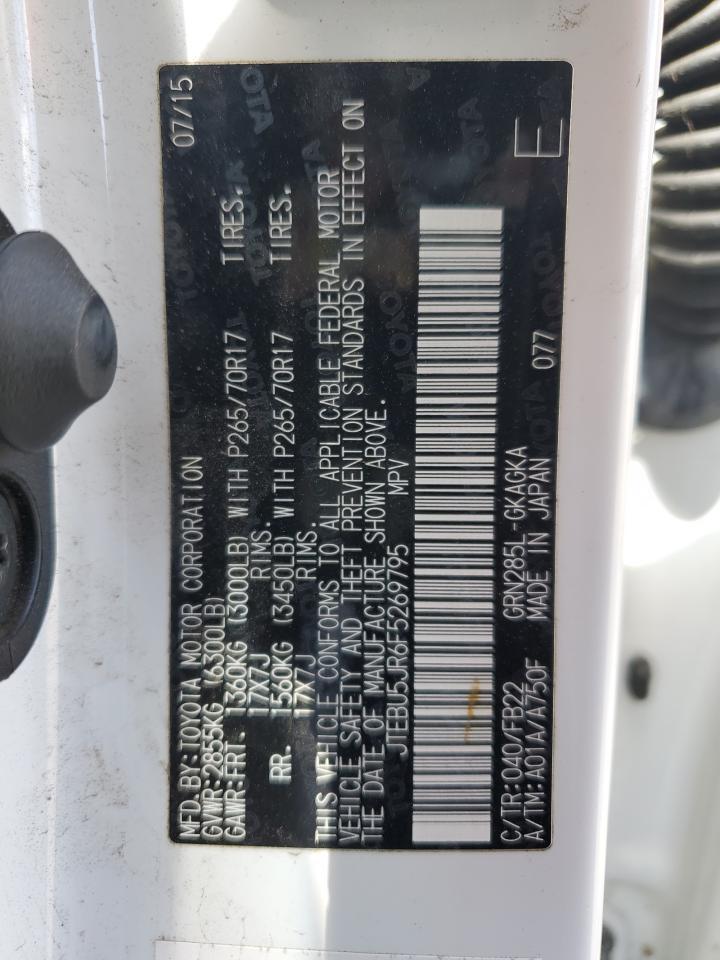 2015 Toyota 4Runner Sr5 VIN: JTEBU5JR6F5269795 Lot: 50938735