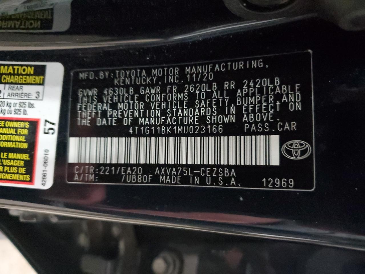 2021 Toyota Camry - Image 12