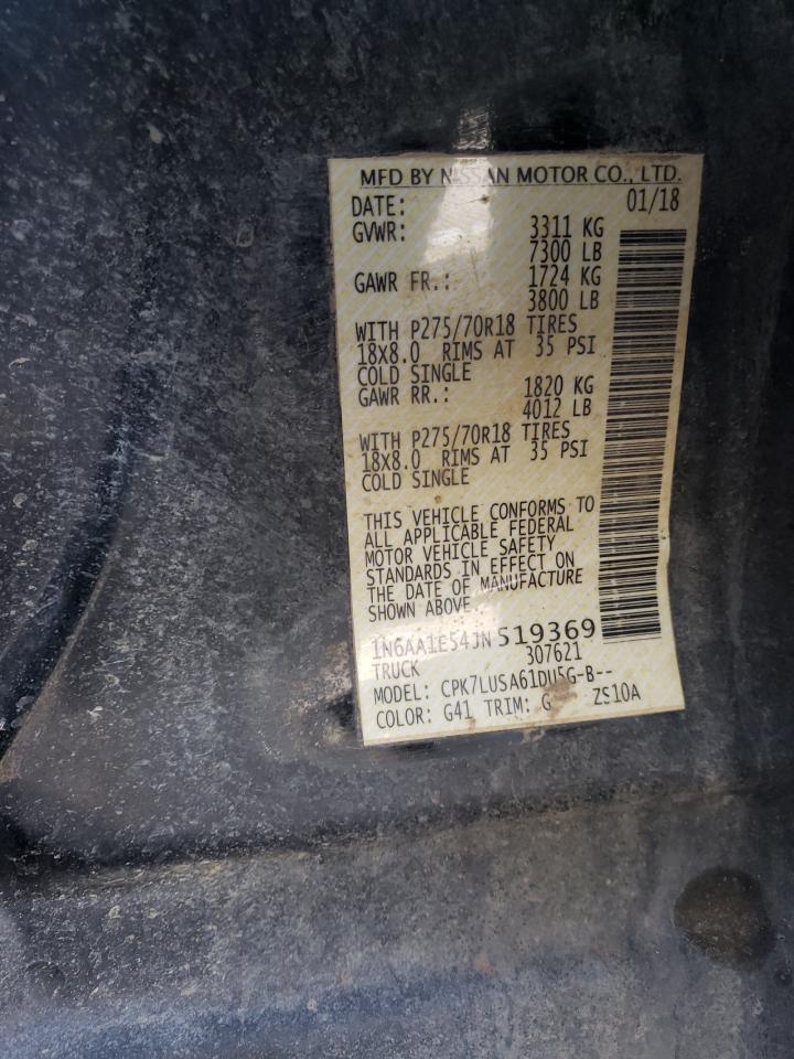 2018 Nissan Titan Sv VIN: 1N6AA1E54JN519369 Lot: 47471715