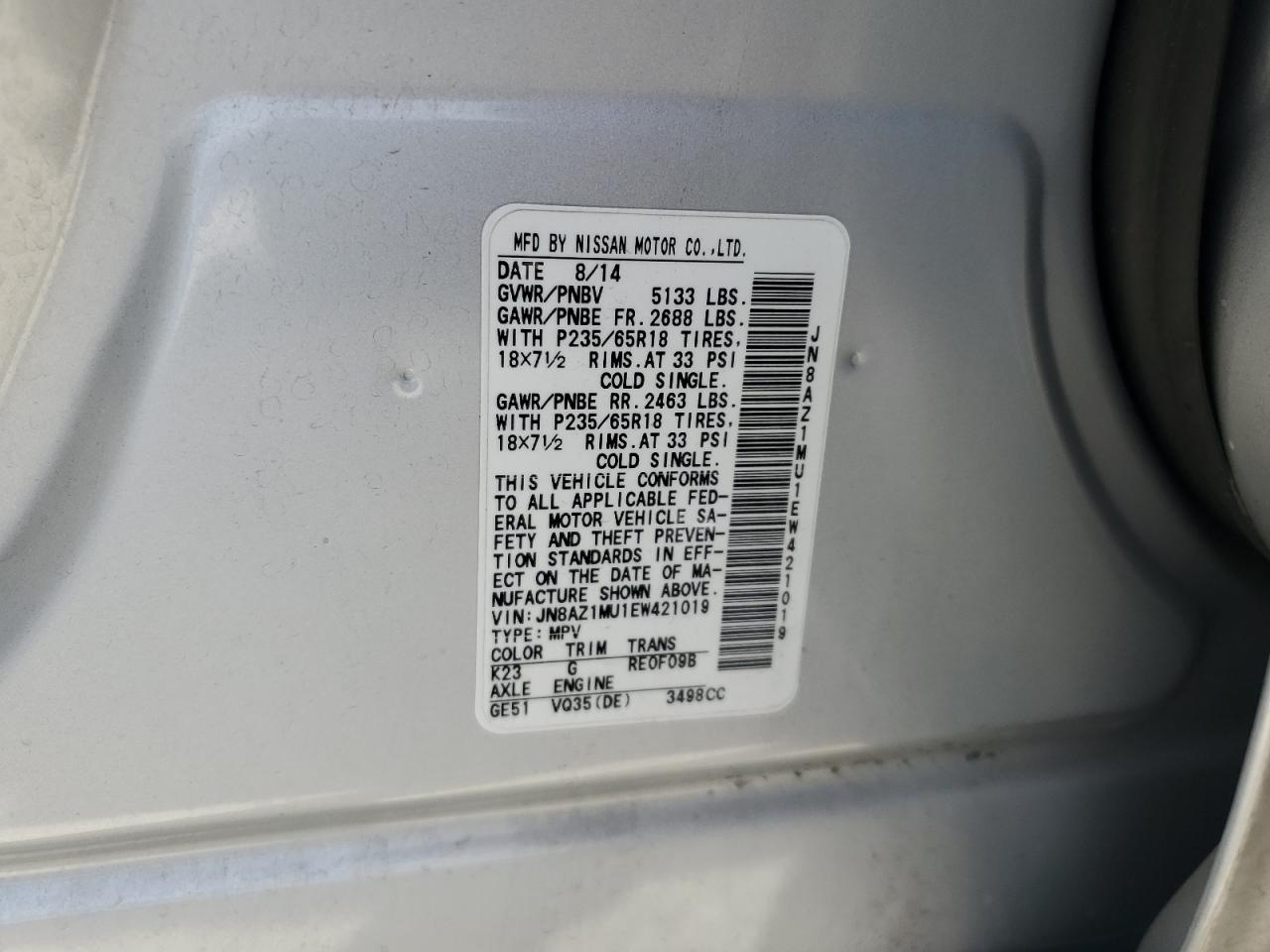 2014 Nissan Murano - Image 13