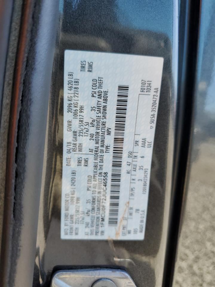 1fmcu0f72juc46558 1FMCU0F72JUC46558 2018 Ford Escape S