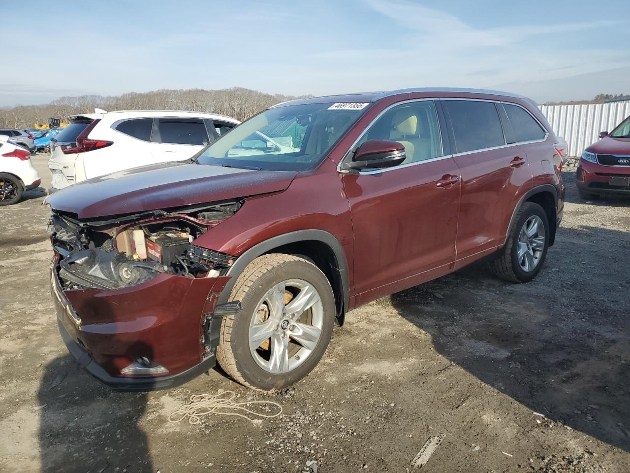 2016 Toyota Highlander Limited en Venta en Assonet, MA - Front End