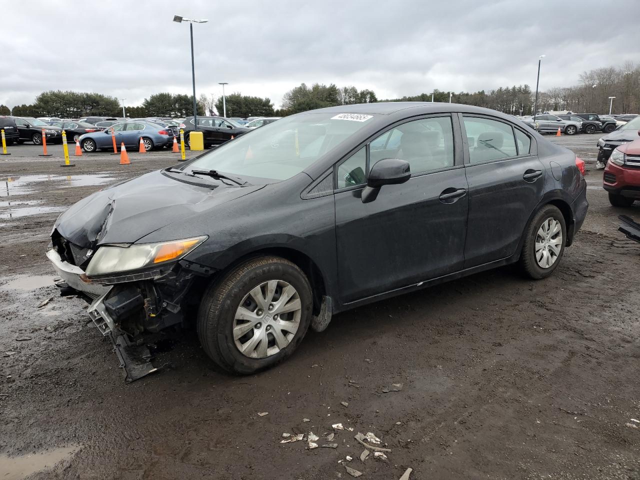 2012 Honda Civic Lx en Venta en East Granby, CT - Front End