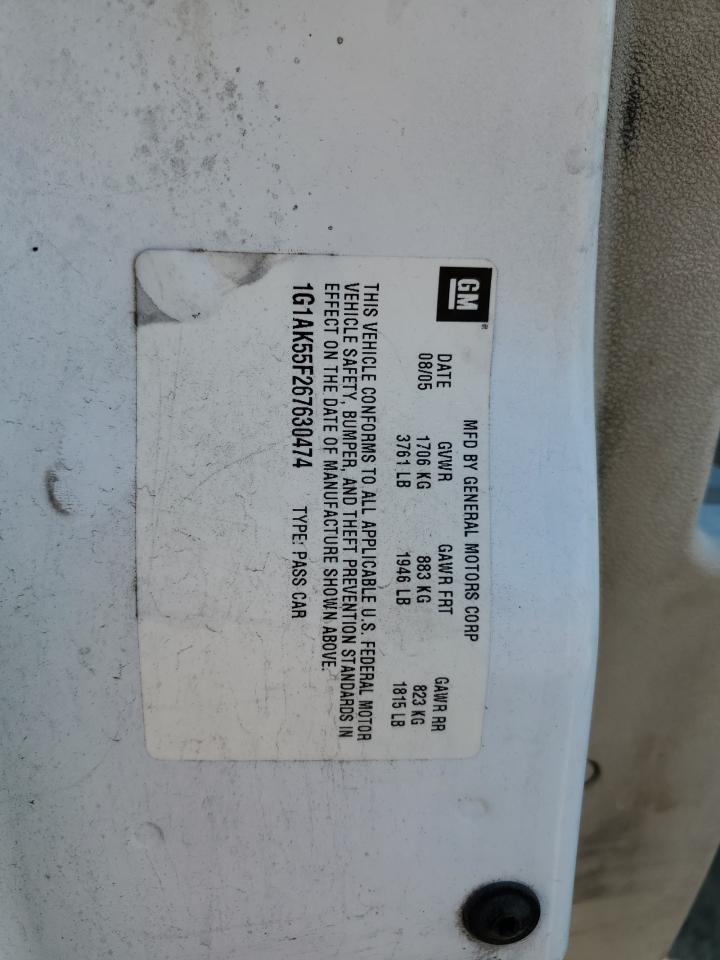 2006 Chevrolet Cobalt Ls VIN: 1G1AK55F267630474 Lot: 48219855