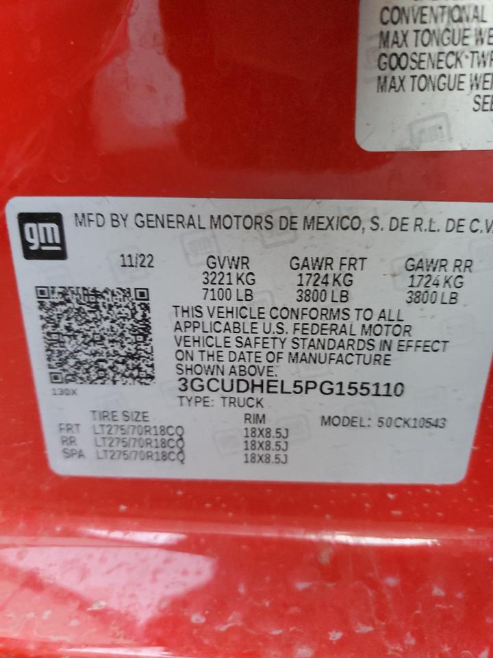 3gcudhel5pg155110 3GCUDHEL5PG155110 2023 Chevrolet Silverado K1500 Zr2