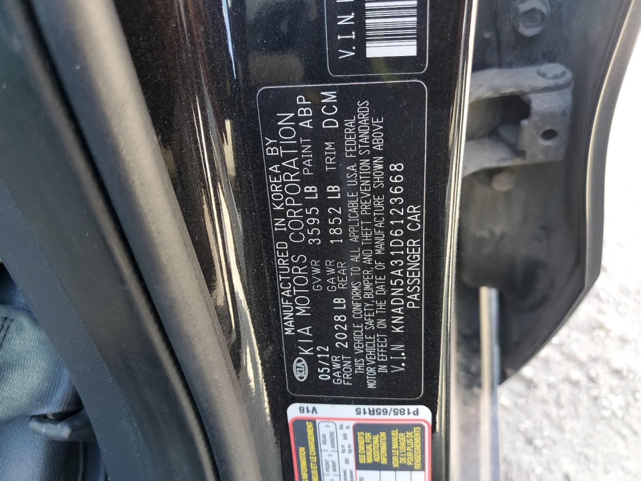 2013 Kia Rio Ex VIN: KNADN5A31D6123668 Lot: 50395885