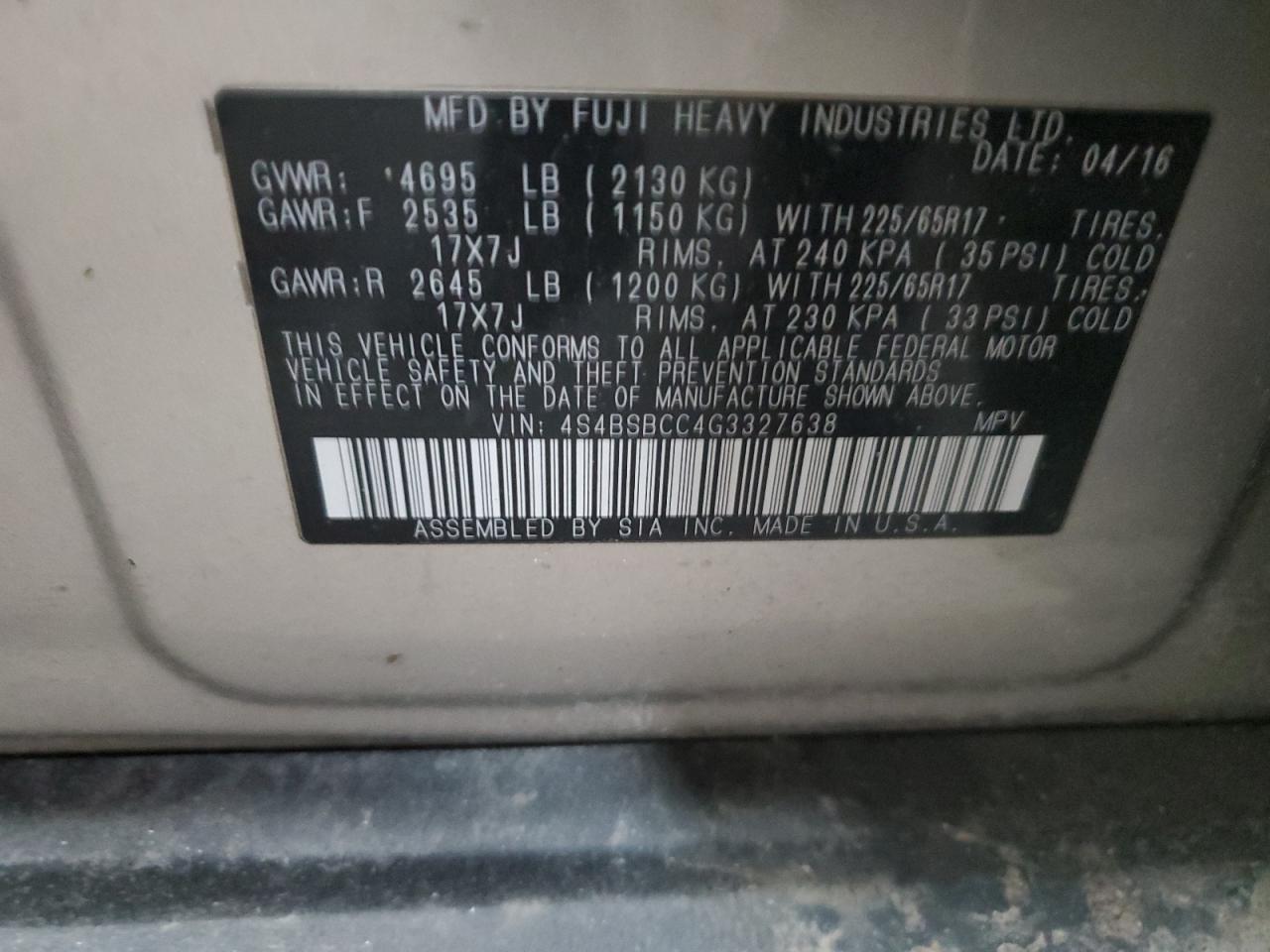 2016 Subaru Outback - Image 12