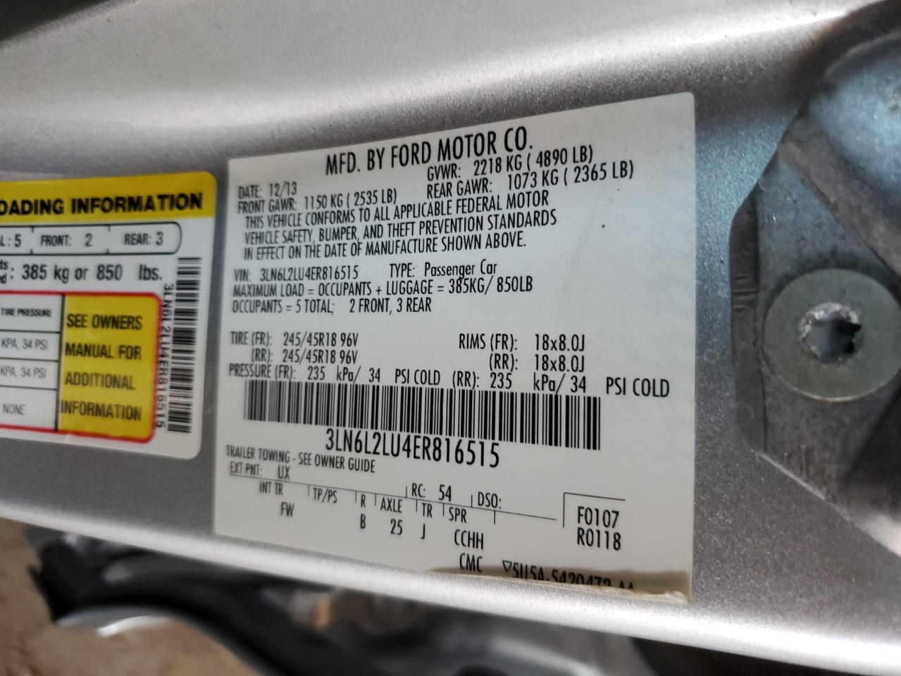 2014 Lincoln MKZ - Image 14