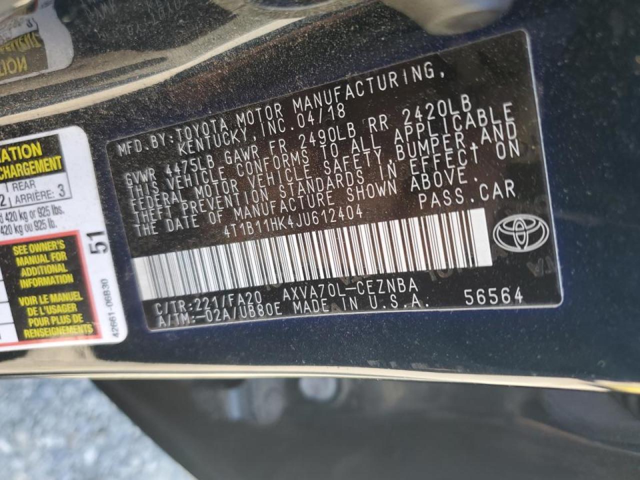 2018 Toyota Camry - Image 12