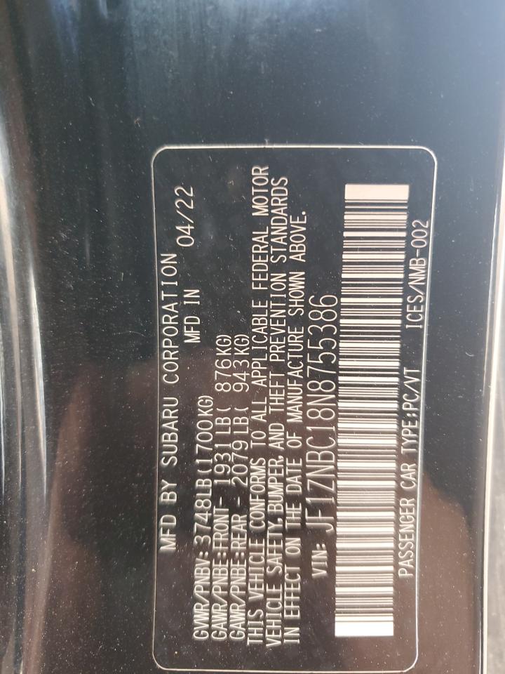 2022 Toyota Gr 86 VIN: JF1ZNBC18N875538 Lot: 48071535