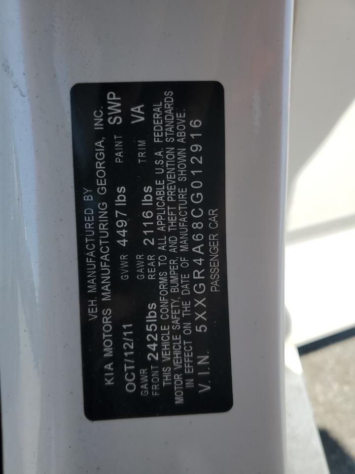 2012 Kia Optima Sx VIN: 5XXGR4A68CG012916 Lot: 49651325