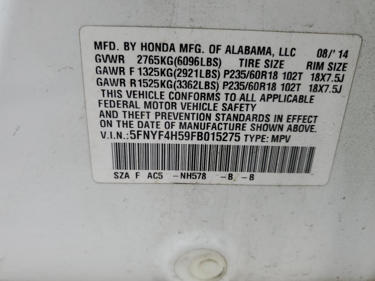 2015 Honda Pilot - Image 13