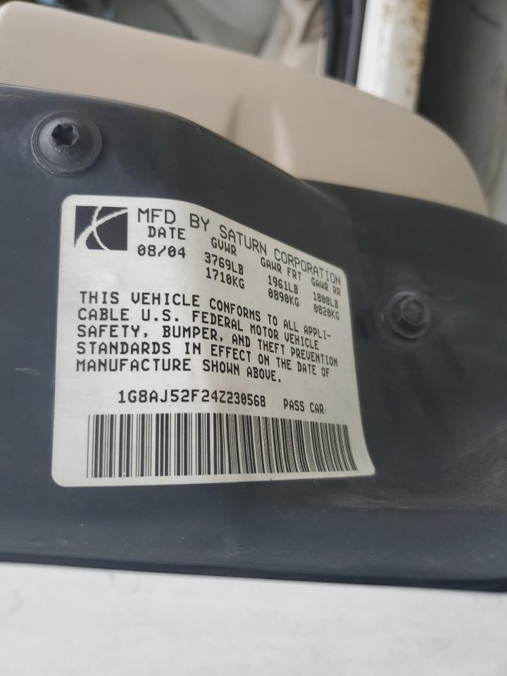 2004 Saturn Ion Level 2 VIN: 1G8AJ52F24Z230568 Lot: 49650205