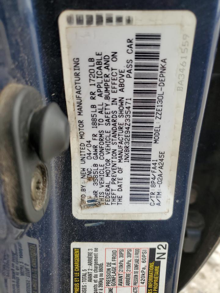 2004 Toyota Corolla Ce VIN: 1NXBR32E94Z335471 Lot: 48372055