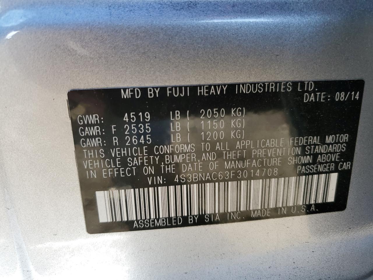 2015 Subaru Legacy - Image 15