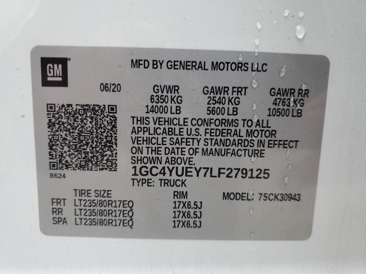 2020 Chevrolet Silverado K3500 Ltz VIN: 1GC4YUEY7LF279125 Lot: 48917435